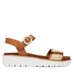 Sandały Ara. Brązowe sandały damskie Ara, bez wzorów, bez obcasa, na płaskiej podeszwie, bez zapięcia. Za 429.99 zł.