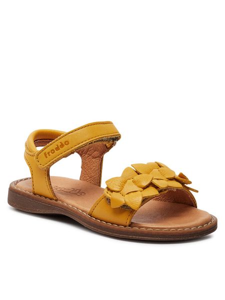 Froddo Sandały Lore Flowers G3150251-14 M Żółty. Żółte sandały dziewczęce Froddo, bez zapięcia. Za 299.99 zł.