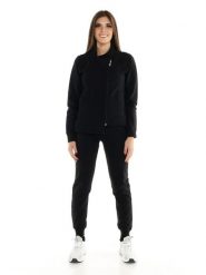 Bluza z zamek błyskawiczny na co dzień na siłownię. Czarne bluzy damskie LEONE 1947 APPAREL, s, bez wzorów, z dresówki, bez kaptura. Za 252.56 zł.