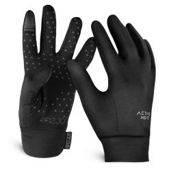 Rękawiczki termiczne unisex czarne 4FIZJO do biegania. Czarne rękawiczki dziecięce 4FIZJO, bez wzorów, z elastanu. Za 45.00 zł.