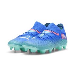 Damskie buty piłkarskie FUTURE 7 ULTIMATE FG/AG PUMA. Niebieskie obuwie sportowe damskie Puma, bez wzorów, do piłki nożnej. W wyprzedaży za 490.00 zł.