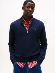 Tommy Jeans Męski sweter z dzianiny Mężczyźni Bawełna niebieski jednolity, L. Niebieskie swetry przez głowę męskie Tommy Jeans, l, bez wzorów, z bawełny, bez kołnierzyka. Za 409.95 zł.