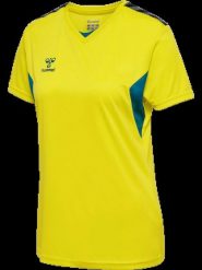 Hummel T-shirt hmlAUTHENTIC PL JERSEY S/S damski poliester. Niebieskie t-shirty damskie Hummel, s, bez wzorów, z jersey, klasyczne, bez kołnierzyka. Za 142.00 zł.