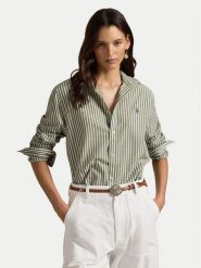 Polo Ralph Lauren Koszula 211971514500 Zielony Classic Fit. Zielone bluzki damskie Polo Ralph Lauren, s, bez wzorów, z bawełny, bez kołnierzyka, bez ramiączek. Za 819.99 zł.