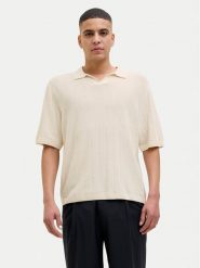 Jack & Jones Polo Varenna 12272578 Beżowy Relaxed Fit. Brązowe koszulki polo męskie Jack & Jones, l, bez wzorów, z bawełny, bez ramiączek. Za 71.99 zł.