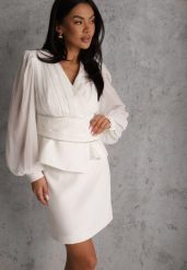 Biała Ołówkowa Spódnica VICES w Stylu Basic Fretima. Białe spódnice damskie Renee, l, bez wzorów, z dzianiny, eleganckie, mini, dopasowane. Za 99.99 zł.