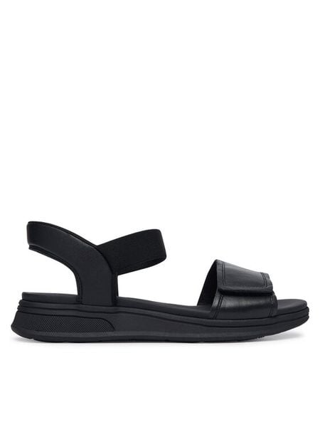 Caprice Sandały 9-28210-46 Czarny. Czarne sandały damskie Caprice, bez wzorów, ze skóry, bez obcasa, na płaskiej podeszwie, bez zapięcia. Za 235.99 zł.