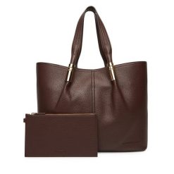 Torebka Elisabetta Franchi. Brązowe torebki do ręki damskie Elisabetta Franchi, bez wzorów, klasyczne, bez dodatków. Za 1,909.00 zł.