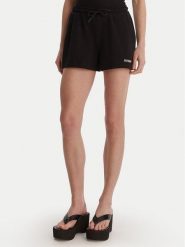 Guess Szorty sportowe E6GD01 KCRZ1 Czarny Relaxed Fit. Czarne szorty sportowe damskie Guess, xs, z aplikacjami, z bawełny, sportowe. Za 179.99 zł.