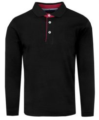 Koszulka Polo z Długim Rękawem - Pako Jeans - Czarna. Czarne bluzki z długim rękawem męskie Pako Jeans, l, bez wzorów, z bawełny, casualowe, bez ramiączek. Za 169.00 zł.
