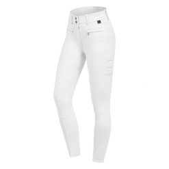 Spodnie jeździeckie mid grip damskie ELT Maja. Białe spodnie materiałowe damskie ELT, l, bez wzorów, z elastanu, z podwyższonym stanem. Za 394.50 zł.
