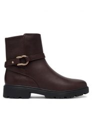 Clarks Botki Code L Bay 26327158 Brązowy ciemny. Brązowe botki damskie Clarks, ze skóry, bez obcasa, na płaskiej podeszwie, bez zapięcia. Za 479.99 zł.