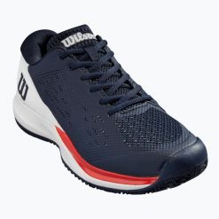 Buty do tenisa męskie Wilson Rush Pro Ace. Białe buty sportowe męskie Wilson, bez zapięcia, tenisowe. Za 559.99 zł.
