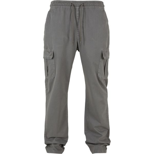 Bawełniane spodnie cargo Urban Classics. Czarne spodnie materiałowe męskie Urban Classics, m, bez wzorów, z bawełny. Za 204.40 zł.