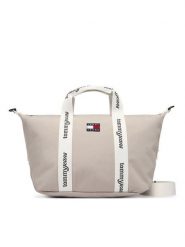 Tommy Jeans Torebka Tjw Ess Daily Mini Tote AW0AW18460 Beżowy. Brązowe torebki do ręki damskie Tommy Jeans, bez wzorów, z jeansu, bez dodatków. Za 289.99 zł.