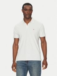 Calvin Klein Jeans Polo LV040EM269 Biały Regular Fit. Białe koszulki polo męskie Calvin Klein Jeans, m, bez wzorów, z bawełny, bez ramiączek. Za 179.99 zł.