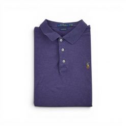 Polo Ralph Lauren koszulka męska krótki rękaw Slim Fit. Fioletowe koszulki polo męskie Ralph Lauren, l, bez wzorów, z jeansu, bez kołnierzyka, bez ramiączek, na golfa. Za 106.46 zł.