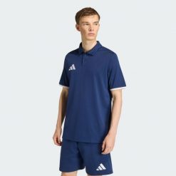 Męska koszulka adidas Entrada 26 Polo - Climacool. Niebieskie koszulki polo męskie Adidas, m, bez wzorów, z poliesteru, bez kołnierzyka, bez ramiączek, do piłki nożnej, climacool (adidas). Za 78.99 zł.