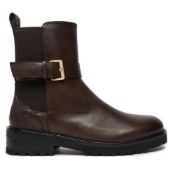 Botki JOOP!. Brązowe botki damskie JOOP!, bez obcasa, na płaskiej podeszwie, bez zapięcia. Za 709.99 zł.