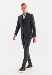 PAKO LORENTE – Spodnie garniturowe P22WP-6G-032-S-S. Szare eleganckie spodnie męskie Pako Lorente, s, bez wzorów, z wełny. Za 499.99 zł.