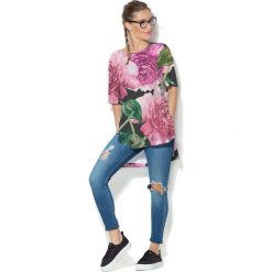 Colour Pleasure Koszulka CP-033 192 czarno-zielono-różowa r. uniwersalny. T-shirty damskie marki Colour Pleasure. Za 76.57 zł.