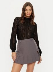 Morgan Bluzka 242-TIMOI Czarny Regular Fit. Czarne bluzki damskie Morgan, m, bez wzorów, z syntetyku, bez kołnierzyka, bez ramiączek. Za 149.99 zł.