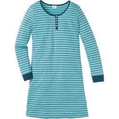 Koszula nocna, bawełna organiczna bonprix niebieskozielony - zielony w paski. Niebieskie koszule nocne damskie bonprix, w paski, z bawełny. Za 59.99 zł.
