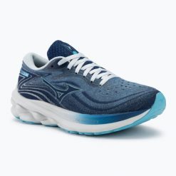 Buty do biegania damskie Mizuno Wave Skyrise 5. Niebieskie obuwie sportowe damskie Mizuno, bez wzorów, do biegania, mizuno wave. W wyprzedaży za 560.00 zł.