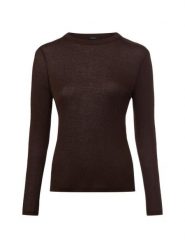 Opus Damska koszula z długim rękawem z wełną - Sefemina Kobiety Sztuczne włókno brązowy jednolity, 40. Brązowe koszule damskie Opus, bez wzorów, z dżerseju, bez kołnierzyka, bez ramiączek. Za 249.95 zł.