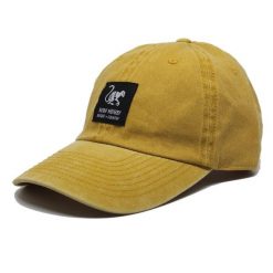 Czapka Baseballowa – Postarzany Wygląd - Dorośli / Jeden Rozmiar (Musztardowy). Żółte czapki i kapelusze męskie SURF MONKEY, z aplikacjami, z bawełny. Za 159.95 zł.