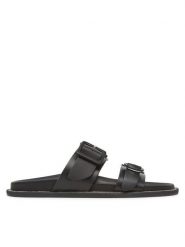 Pollini Klapki SA28172C0MTCS000 Czarny. Czarne klapki damskie Pollini, bez wzorów, ze skóry, bez obcasa. Za 979.99 zł.