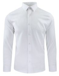 Koszula Wizytowa Męska - Prosty Krój - Victorio - Biała, Elegancka. Białe koszule męskie Victorio, m, bez wzorów, z bawełny, eleganckie, bez kołnierzyka, bez ramiączek. Za 139.00 zł.