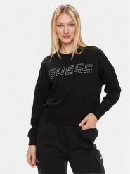 Guess Bluza Skylar V4GQ07 K8802 Czarny Relaxed Fit. Czarne bluzy damskie Guess, xs, z aplikacjami, z bawełny, bez kaptura. Za 379.99 zł.