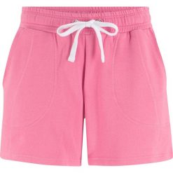 Spodenki dresowe bonprix matowy różowy. Czerwone spodnie dresowe damskie bonprix, bez wzorów, z dresówki. Za 44.99 zł.