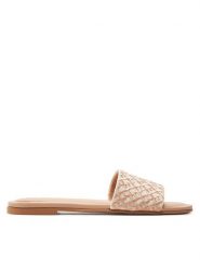 BOSS Klapki Millie Slide Cveb 50517365 Beżowy. Brązowe klapki damskie Boss, bez wzorów, z materiału, bez obcasa. Za 1,229.00 zł.