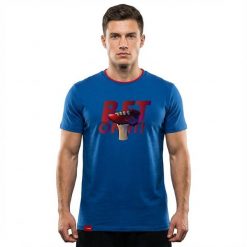 Koszulka bawełniana BETEL męska. Niebieskie buty sportowe męskie ELPLAYER, z bawełny, bez zapięcia, na fitness i siłownię. Za 48.00 zł.