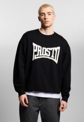 Bluza sportowa męska Prosto Ever bez kaptura. Czarne bluzy męskie Prosto., m, bez wzorów, bez kaptura. Za 232.99 zł.