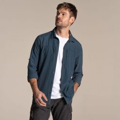 Koszula Craghoppers NosiLife Pro V. Niebieskie koszule męskie Craghoppers, m, bez wzorów, casualowe, bez kołnierzyka, bez ramiączek. Za 450.99 zł.