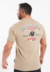 Oregon Koszulka - Beżowy. Brązowe koszulki sportowe męskie GORILLA WEAR, l, bez wzorów, z bawełny, bez kołnierzyka, bez ramiączek, na fitness i siłownię. Za 204.00 zł.