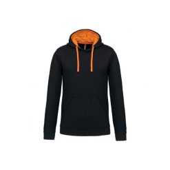 Kontrastowa bluza z kapturem Kariban. Brązowe bluzy męskie KARIBAN, m, bez wzorów, z kapturem. Za 177.50 zł.