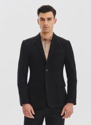 PAKO LORENTE - Czarna marynarka z dzianiny. Czarne marynarki męskie Pako Lorente, bez wzorów, z bawełny, casualowe. Za 799.99 zł.