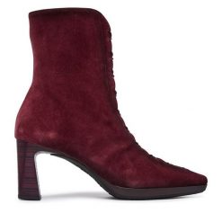 Botki Hispanitas. Czerwone botki damskie Hispanitas, bez obcasa, na słupku, bez zapięcia. Za 859.99 zł.