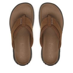 Japonki Skechers. Brązowe klapki męskie Skechers, retro. Za 229.99 zł.