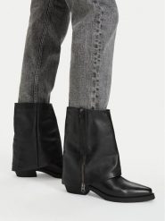 G-Star Raw Botki EO-YAGMUR-25FW30 Czarny. Czarne botki damskie G-Star, ze skóry, retro, bez obcasa, na słupku, bez zapięcia. Za 499.99 zł.