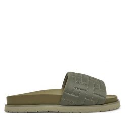 Klapki Gant. Brązowe klapki damskie GANT, bez wzorów, bez obcasa. Za 189.99 zł.