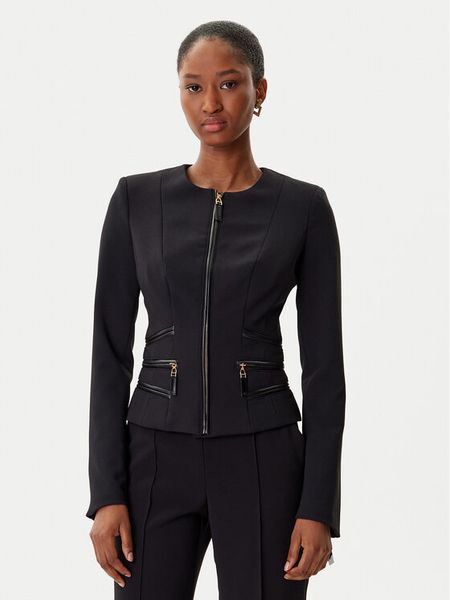 Elisabetta Franchi Marynarka GI-173-56E2-V680 Czarny Regular Fit. Czarne żakiety damskie Elisabetta Franchi, bez wzorów, z syntetyku. Za 2,591.51 zł.