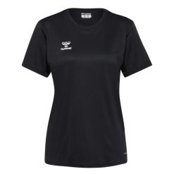 Damski jersey Hummel Essential. Czarne t-shirty damskie Hummel, bez wzorów, z jersey, sportowe, bez kołnierzyka. Za 132.50 zł.