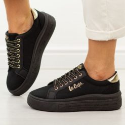 Czarne trampki damskie Lee Cooper 4476. Czarne trampki i tenisówki damskie Lee Cooper, bez wzorów, z gumy, casualowe, bez zapięcia. Za 139.00 zł.