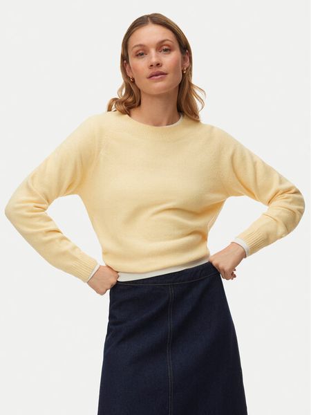 Vero Moda Sweter Doffy 10201022 Żółty Regular Fit. Żółte swetry damskie Vero Moda, s, bez wzorów, z syntetyku, bez kołnierzyka, bez ramiączek, bez kaptura. Za 101.99 zł.