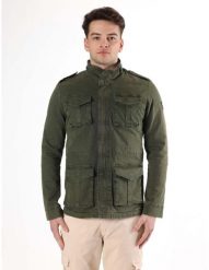 Kurtka z bawełna z zamek błyskawiczny na co dzień. Zielone kurtki męskie LEONE 1947 APPAREL, l, bez wzorów, z bawełny. Za 210.46 zł.